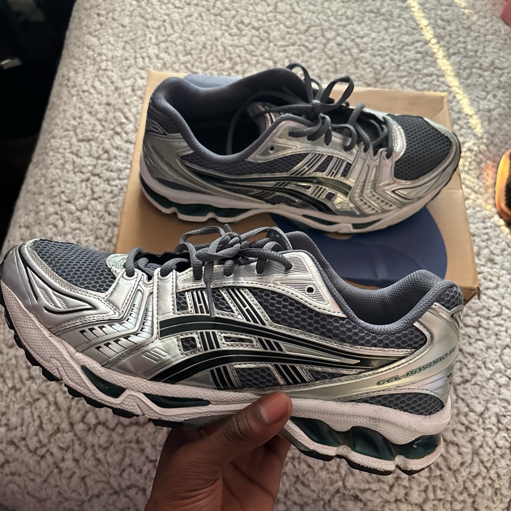 ASICS Gel-Kayano Silver and Black Sneakers
